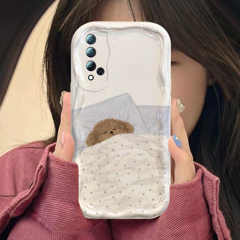 Case For iPhone 17Air 16E 17 16 Pro Max 15 Plus 11 PRO Max Cute Sweet Animals Dog Cat Wave Side Cartoon Soft Silicone Cover