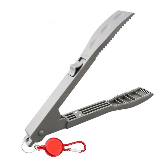 Fish Gripper with Anti-lost Rope Anti-slip Handle Lightweight Portable Fish Grabber Handheld Fish Control Clamp Pliers Tong Fishing Accessories