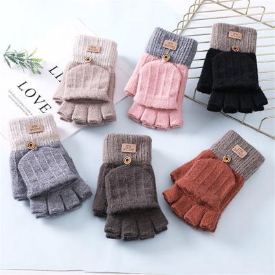 Knitted Writing Gloves for Women, Winter, Autumn and Winter, Fingerless, Touchscreen, Thickened, Warm and Cold-proof, Suitable F