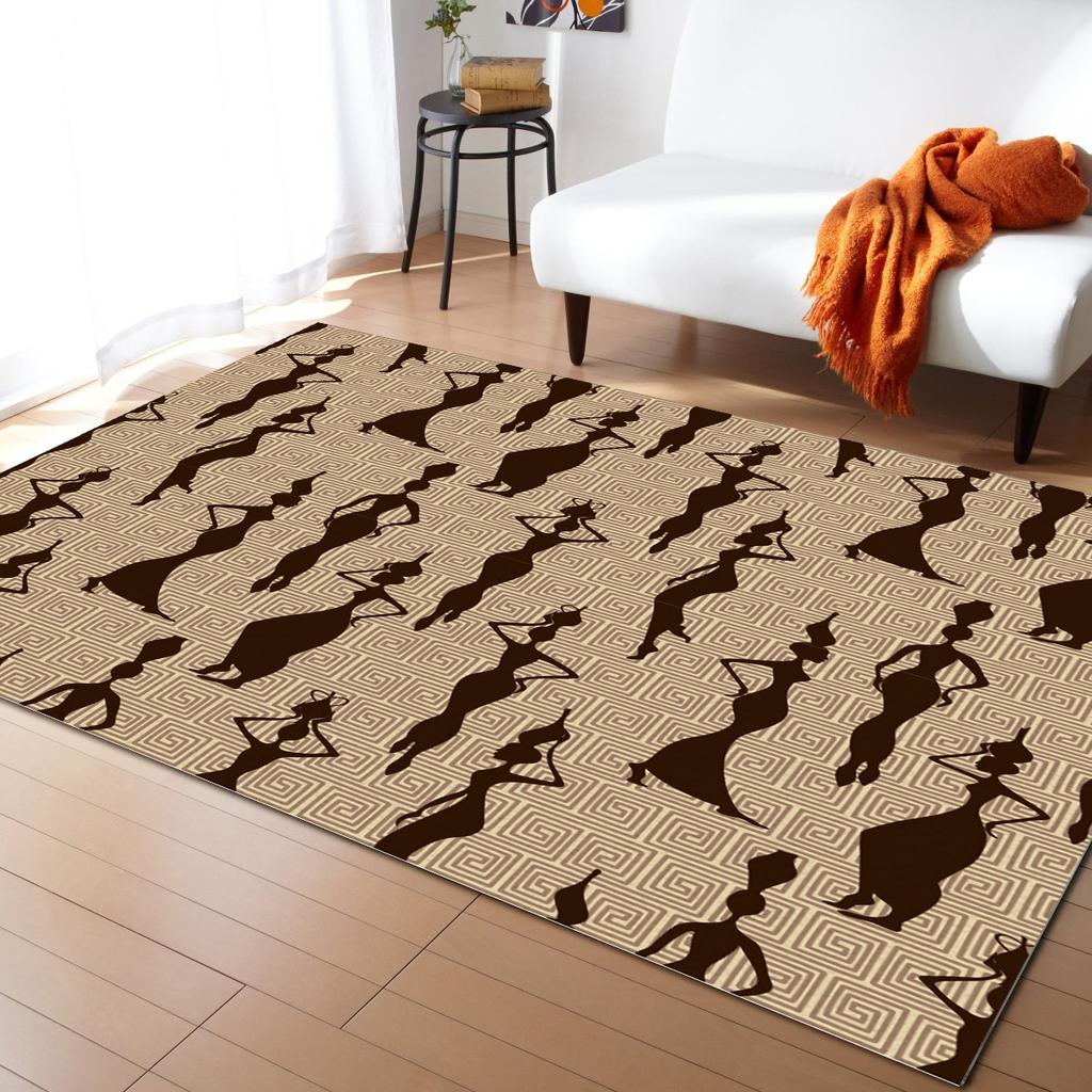 African Tribe Pattern Carpet Bedroom Decor Rug Living Room Carpet Hallway Balcony Doormat Kitchen Bathroom Non-Slip Floor Mat