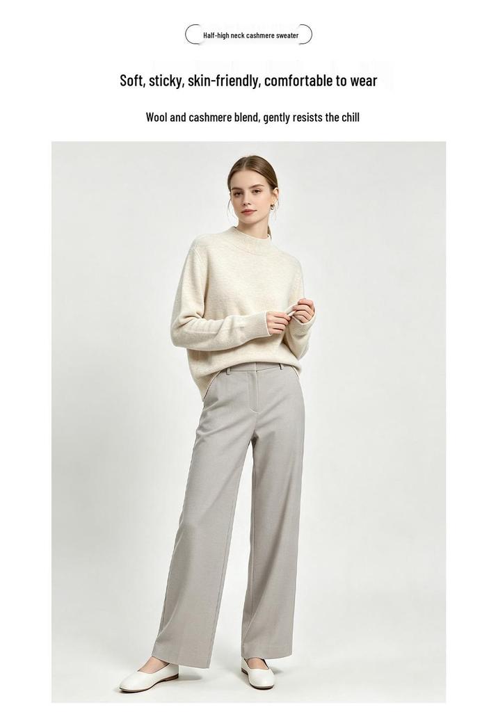 Xin Ge Women's Lambswool Cashmere Pullover: Skin-friendly, Temperature-locking Knitwear for Autumn.