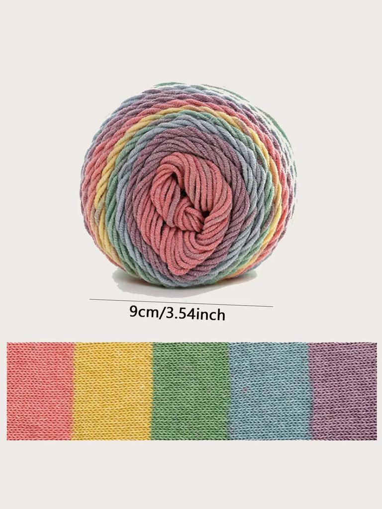 (1pc)5-strand Milk Cotton Segment Dyed Rainbow Cotton Hand Woven Wool Scarf Pillow Blanket Material Wool