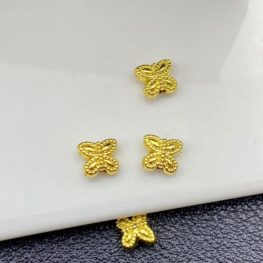 14k/18k Gold-Filled Butterfly Spacer Beads - 6mm, Color-Preserving Charms for DIY Bracelet & Jewelry Making