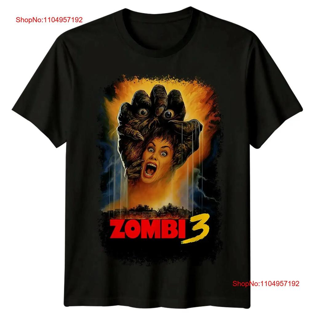 ZOMBI 3 Horrorfilm Poster Schwarzes T-Shirt