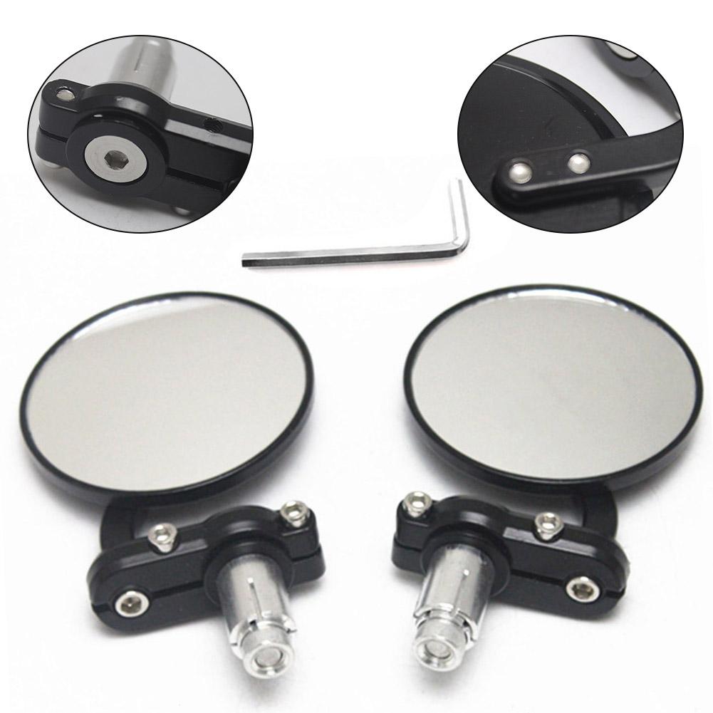 Motorcycle Rearview Mirrors 1 Pair Aluminum Frame and Glass Mirrors for 7/8 Inch Handlebars Multi Angle Adjustable
