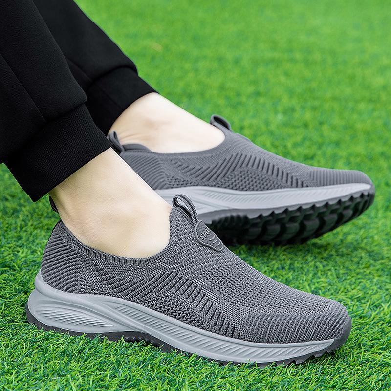 Lightweight Slip-On Walking Shoes - Breathable, Anti-Slip Soft Sole for Elderly Men and Women 45