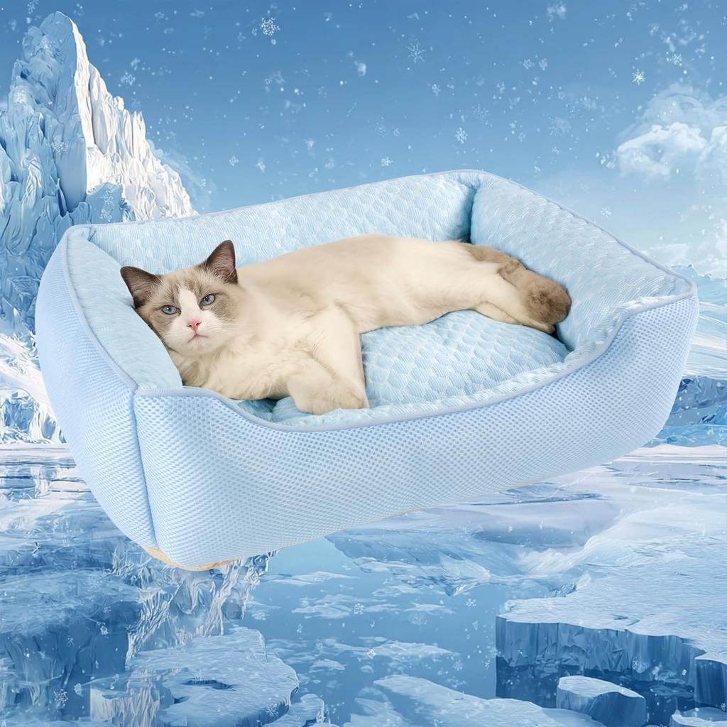 Cooling Pet Bed for Cats and Summer Pet Fluffy 3D Bean Pet Solid Outer X X Inches X 50 X 18 for Extra Small Dogs and Cats Peto-Raifu Dogs, Sofa,
