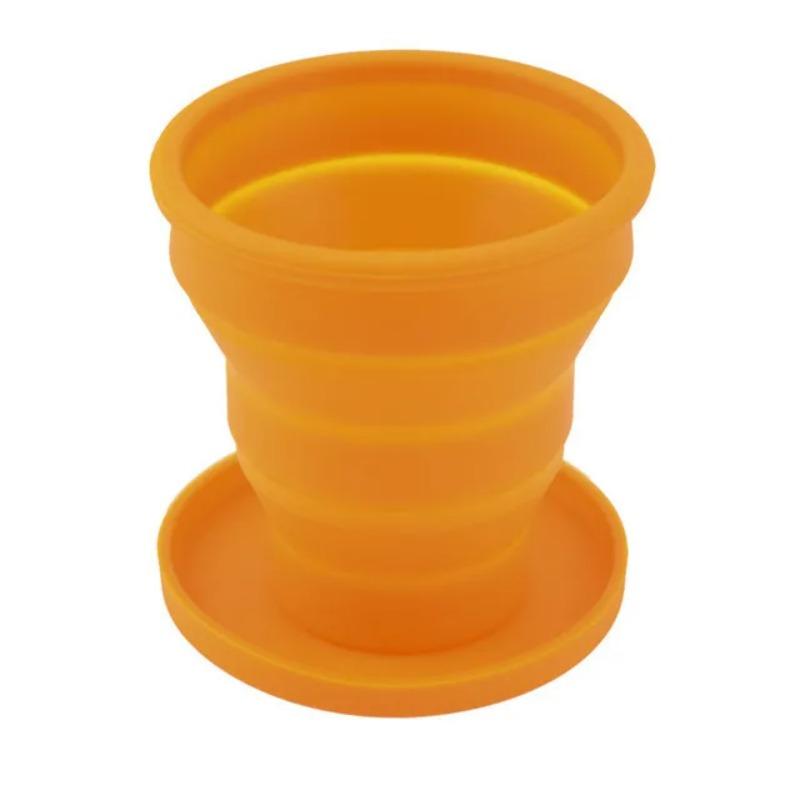 Silicone Folding Cup Fitness Outdoor Travel Mouthwash Cup Easy Storage Portable Telescopic Cup Candy Ribbon Cover