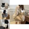 2024 Fashionable Large Capacity Canvas Tote Bag Stylish Commuter Shoulder Bag In White Gray Black Khaki Colors