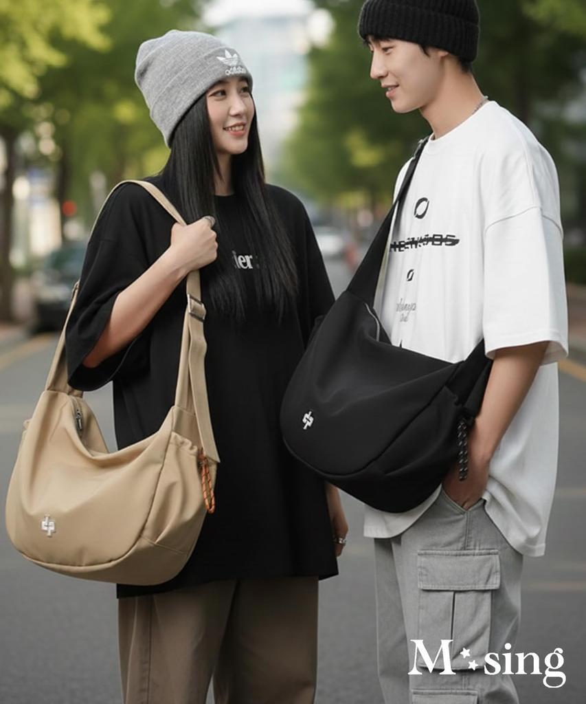 M-Sing Large Capacity Shoulder Bag, Crossbody Bag, Waterproof, Travel, School, Commuting, Men's, Women's, Practical, Easy To Organize, Versatile,