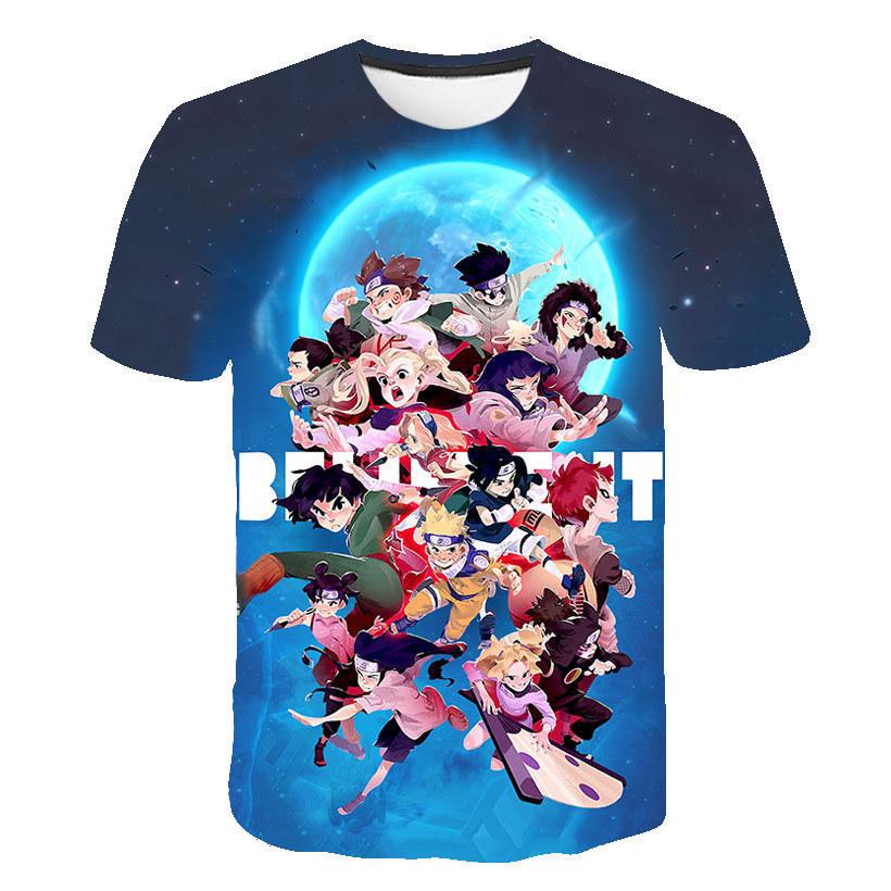 Naruto Summer Men's Women's New Short-sleeved Tops Manufacturers Wholesale 3DT Shirts Children's Cross-border Direct Supply