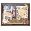 Retro Floral Imprint Greeting Journal Gift Box with English Stickers