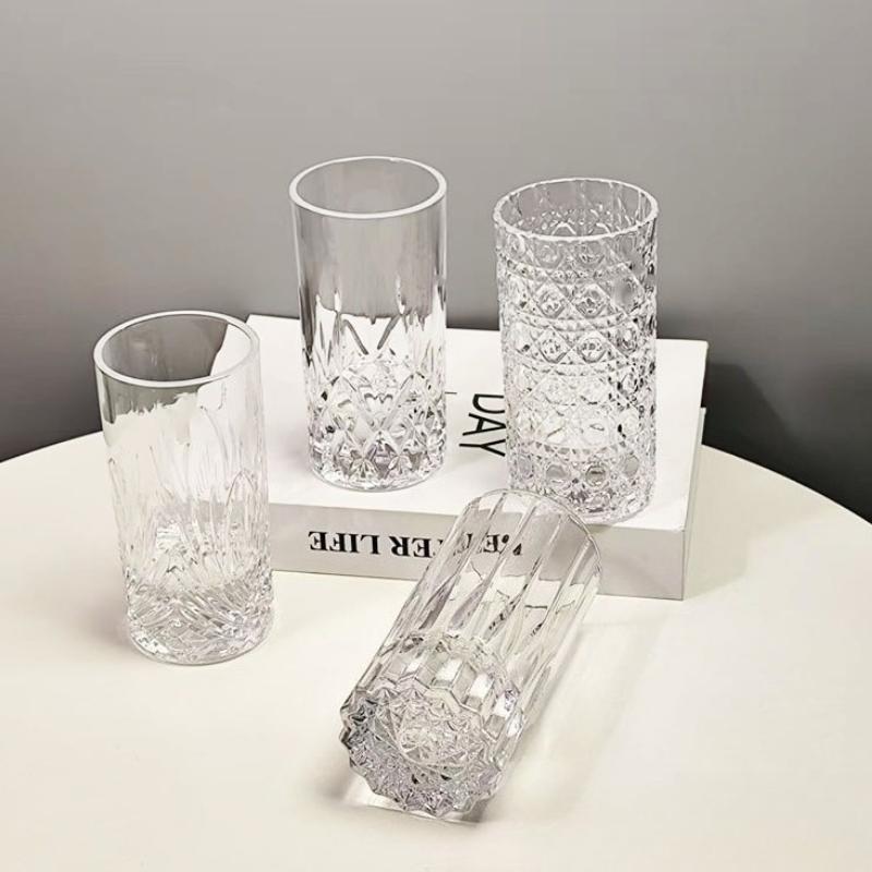 Gravierte Kristallglasbecher Kreative Glasbecher Hochwertige Dickwandige Geprägte Saftbecher Bierglas Whiskyglas Weingläser