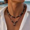 European and American Necklaces Men's Hip-hop Niche Beach Vacation Wind Pendants Collarbone Chains Men's Jewelry