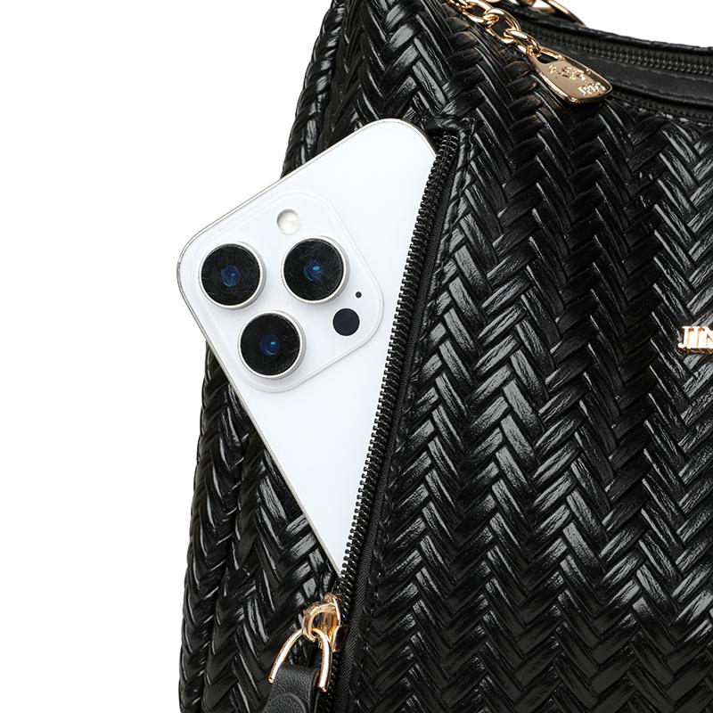Große Umhängetasche PU Crossbody Tasche Mehrschichtige Tasche Muttertasche