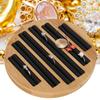 Bamboo Round Rings Holder Tray Showing Plate Jewelry Organizer Display for Store Shop