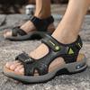 Fashion Classic Thick Soled Men Sandals Breathable Leather Sandalias Outdoor Antiskid Comfory Handmade Summer Men Beach Vacation Sandals