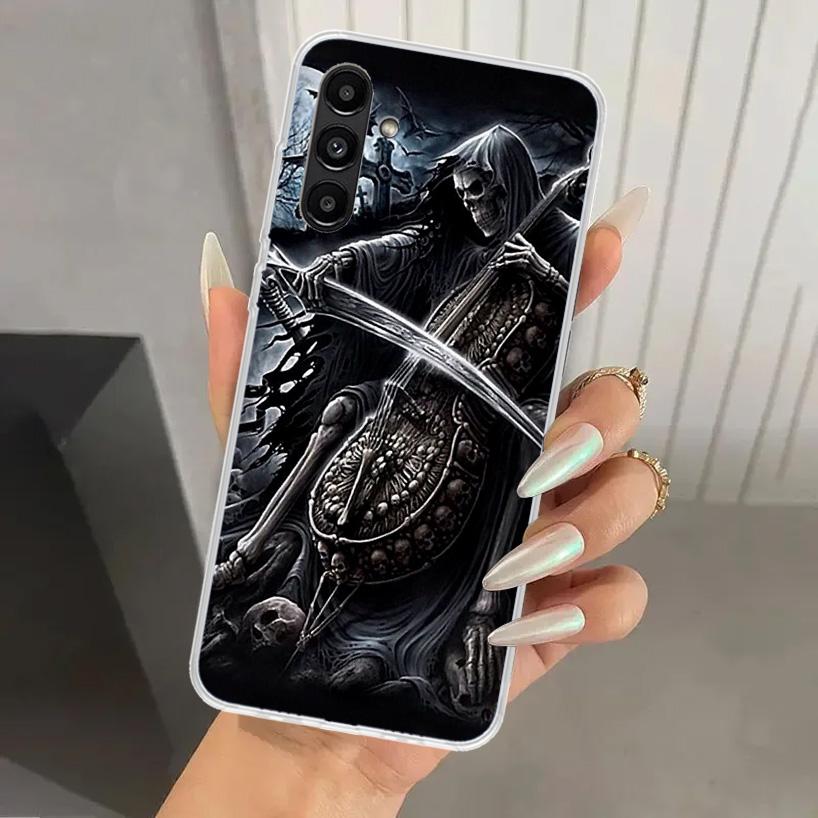 Custodia per Telefono Teschio Scheletro Mietitore della Morte per Samsung Galaxy A16 A26 A36 A56 A15 A25 A35 A55 A14 A24 A34 A54 A13 A23 A33 A53 A05S A0