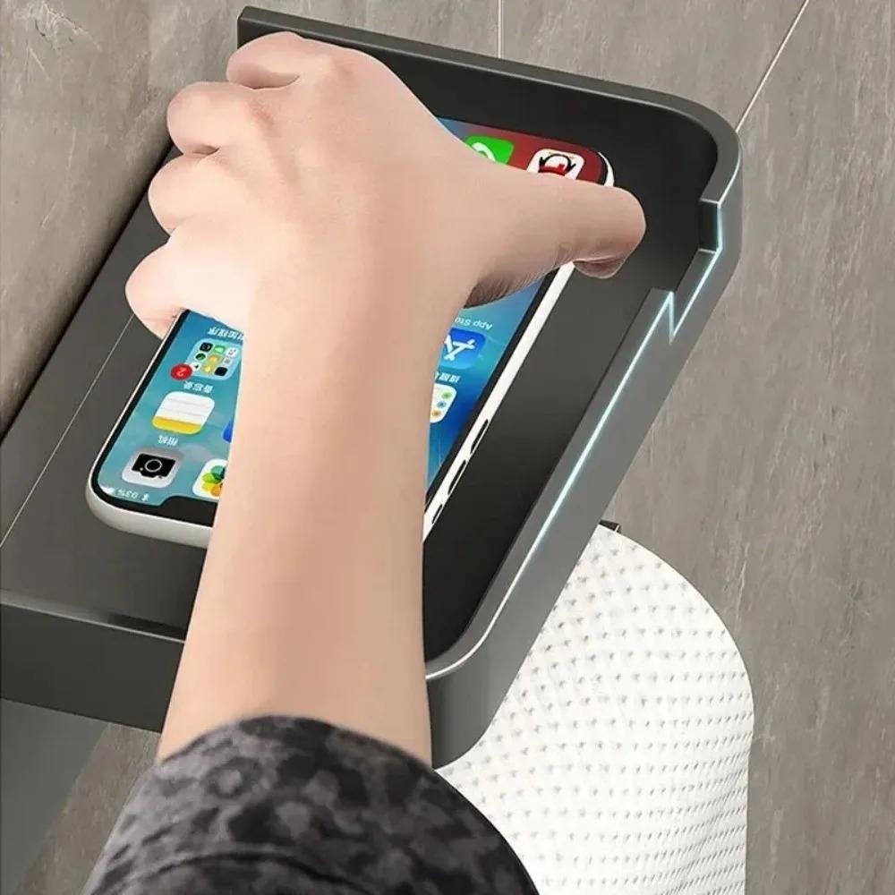 Toilet Paper Holder, Plastic Storage Rack, Kitchen Towel Rack, Bathroom Wall Mount, Paper Towel Roll, Phone Organizer