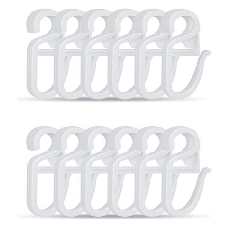 50Pieces S Shape Curtain Track Sliders Hooks for Smooth Drapery Movement Curtain Rails Gliders Hooks Clip Accessories