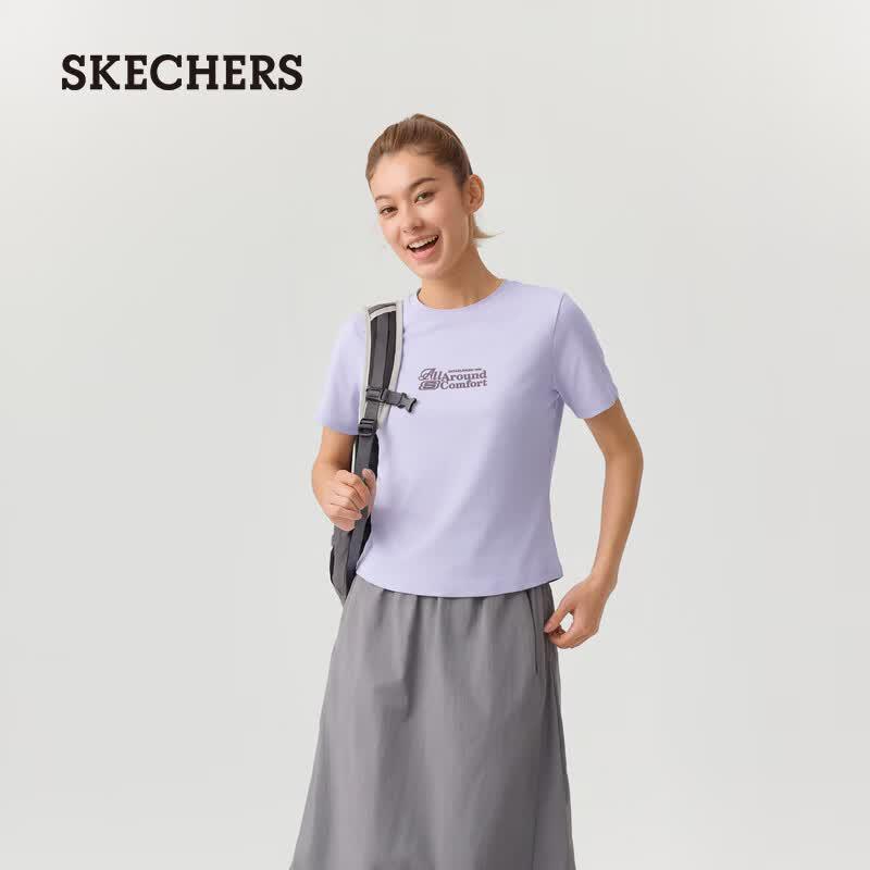 

Женская классическая вязаная футболка с коротким рукавом Skechers XL