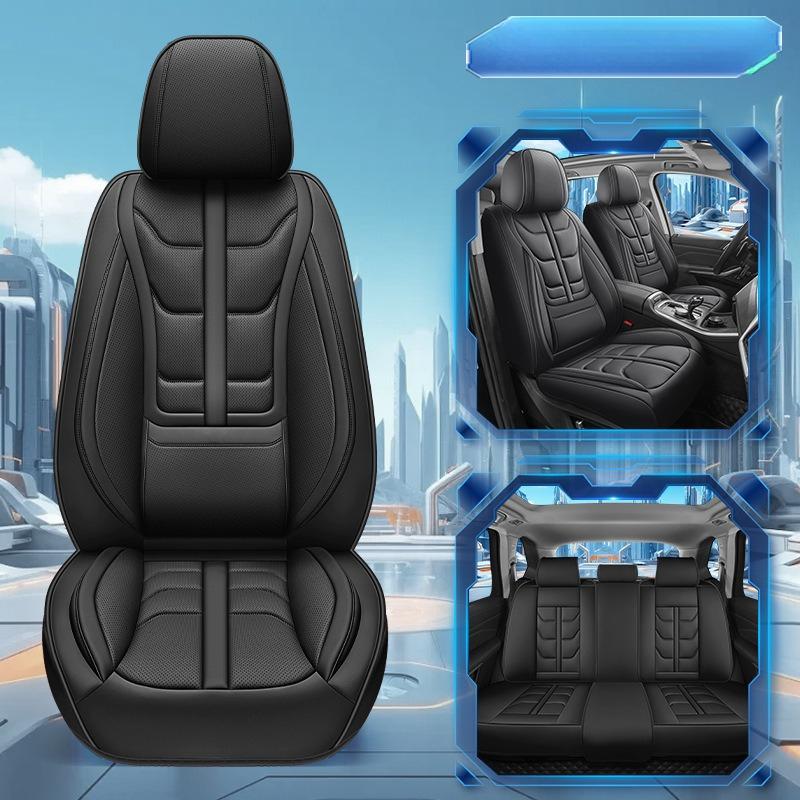 Set di Coprisedili per Auto Universali in Ecopelle - Lusso Full Surround Cuscino Traspirante con Imbottitura in Spugna - Lavabile a Mano e Sicuro per il Lavaggio a Secco