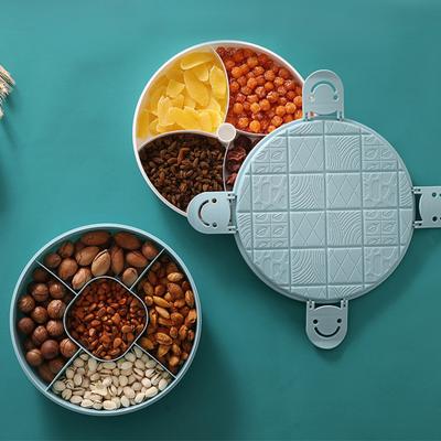 Food Grade Storage Tray with Lid High Quality Round Candy Appetizer Fruit Divider