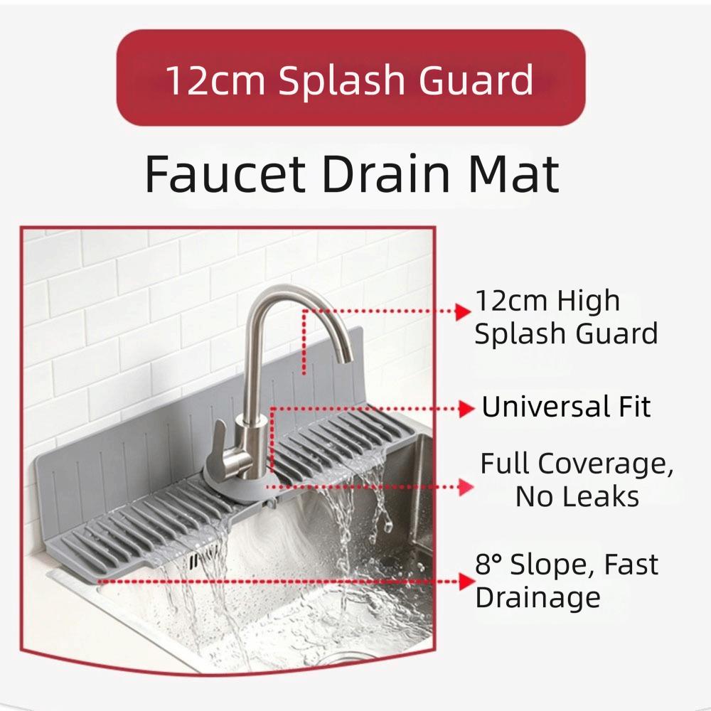 24 Inch Kitchen Sink Splash Guard Fast Self-Draining Sink Splash Guard Bathroom Area