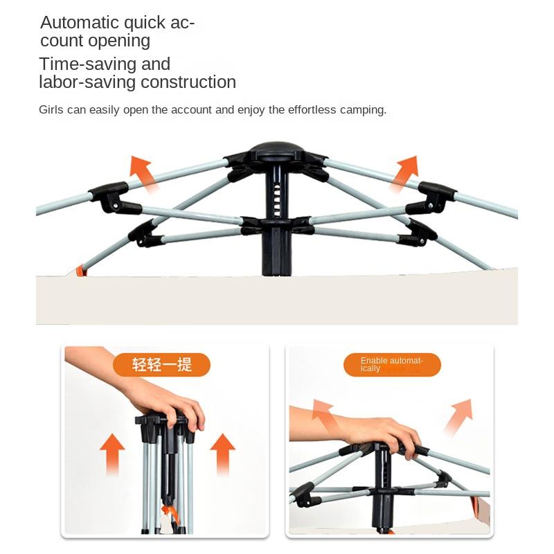 Zelt 2-in-1 Outdoor Camping Camping Automatisch Schnell Öffnen Tragbar Klappbar Komplettset Regenwasserdicht