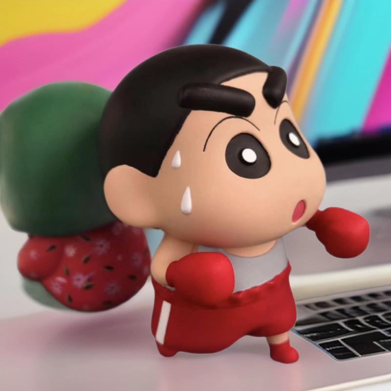 Crayon Shin-chan Boxing Figure Trendy Toy Doll: Cute Desktop Ornament & Birthday Gift