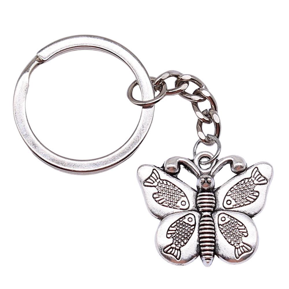 Breloc cu Charm Libelulă și Albină Pandantive Fluture Inel pentru Chei Inel de 28mm