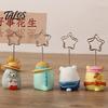 Durable Memo Clip Desktop Stand, Cartoon Animal Message Note Holder, Cute Resin Base Photo Healing Atmosphere Decor Display Clip, Table Number