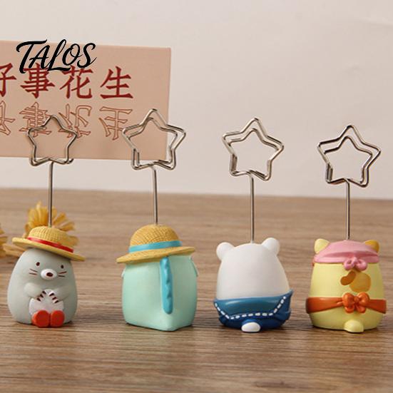 Durable Memo Clip Desktop Stand, Cartoon Animal Message Note Holder, Cute Resin Base Photo Healing Atmosphere Decor Display Clip, Table Number