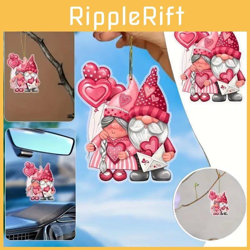 Santa Christmas Pink Claus Acrylic Flat Surface Car Pendant For Vehicle Interior