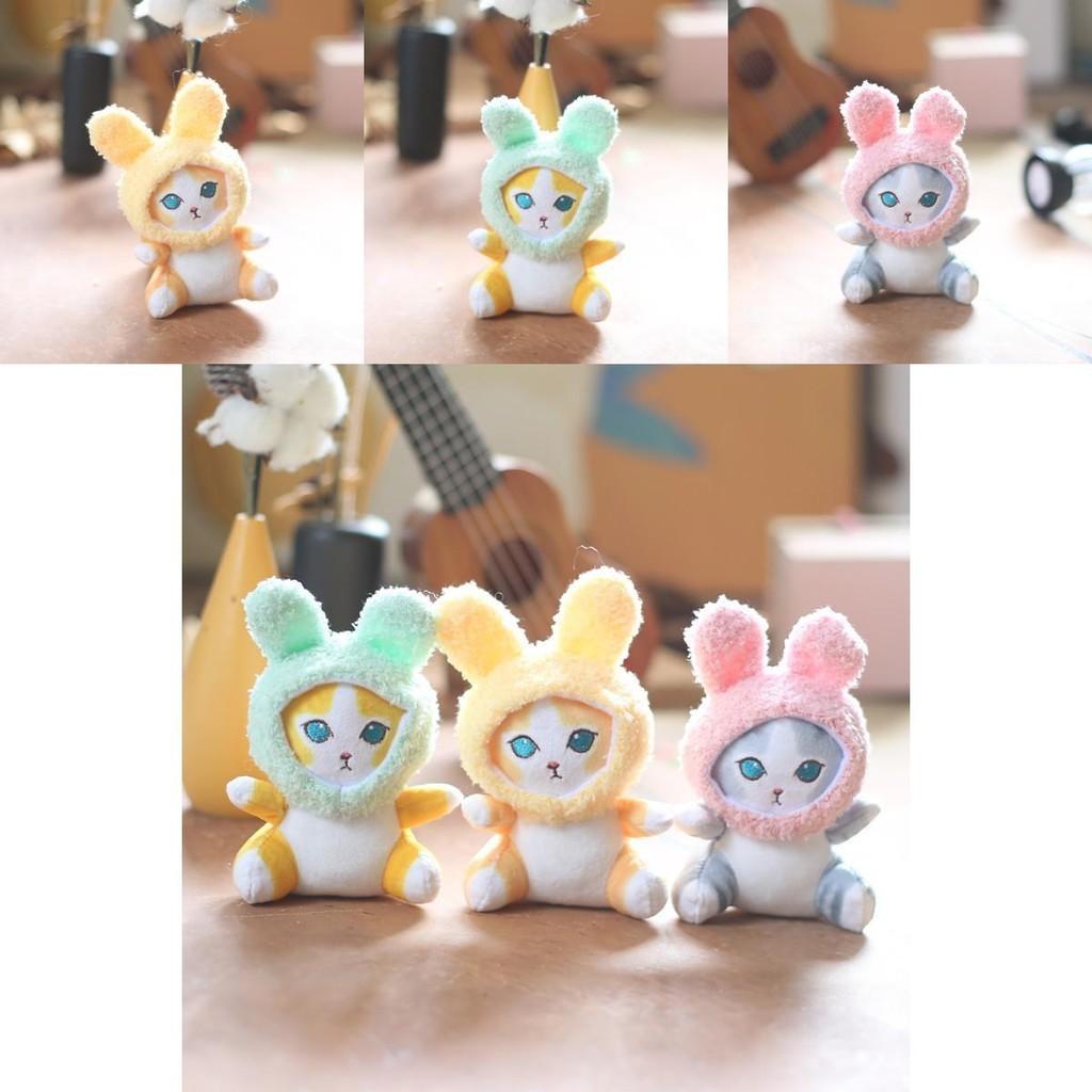 Fluffy Plush Toy Adorable Cat Rabbit Keychain Soft Stuffed Animal Doll