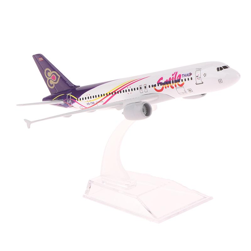 16Cm Metal Aircraft Model Replica Thai Smile 320 Airplane Scale Aviation Diecast Miniature Art Home Office Decor Toy Gift