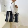 Large Capacity Shoulder Bag for Woman Fashion Stripe Handbag Shopping Bag Ladies Casual Tote Bag