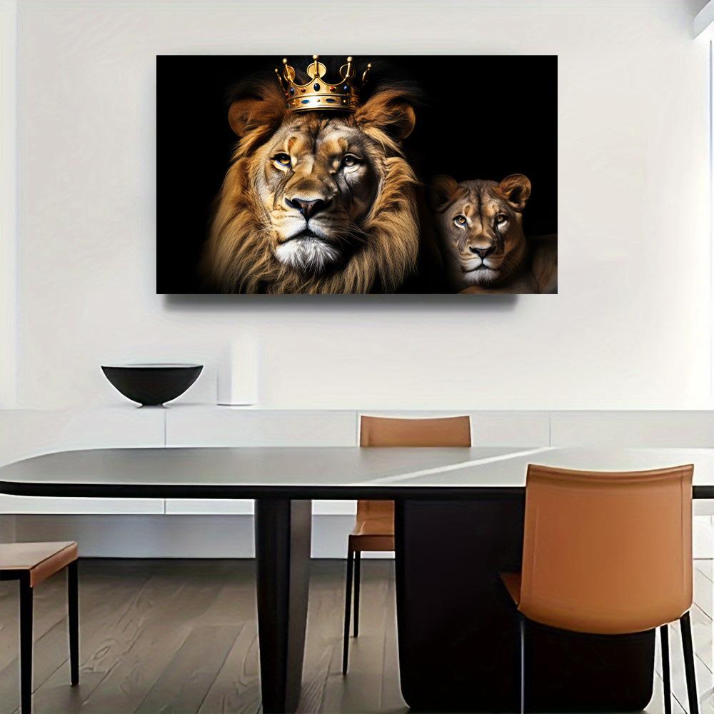 Modern Lion Family Wall Art Decoration Painting Canvas Print Posters Nature Lion Mural Pictures for Lioving Room Home Decoration