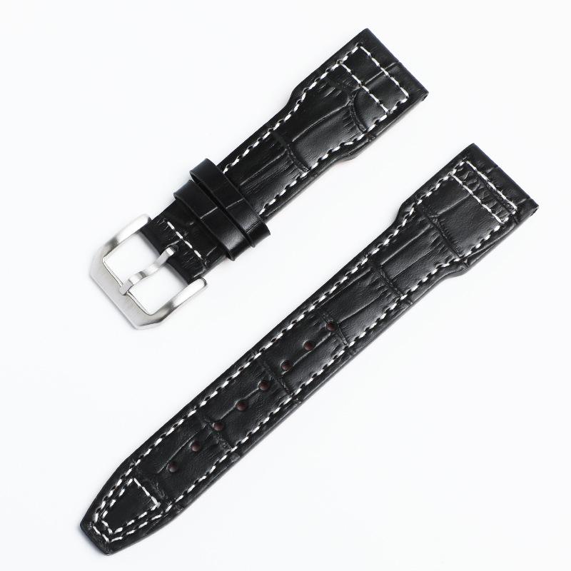 Wan Guo Top Layer Leather Bamboo Pattern Watch Strap for IW Little Prince Pilot Series (20mm, 21mm, 22mm)