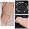 Authentic 925 Sterling Silver Tennis Bracelet Clear Cubic Zirconia Silver Bangle Girls Party Jewelry Hand Chain Sb61