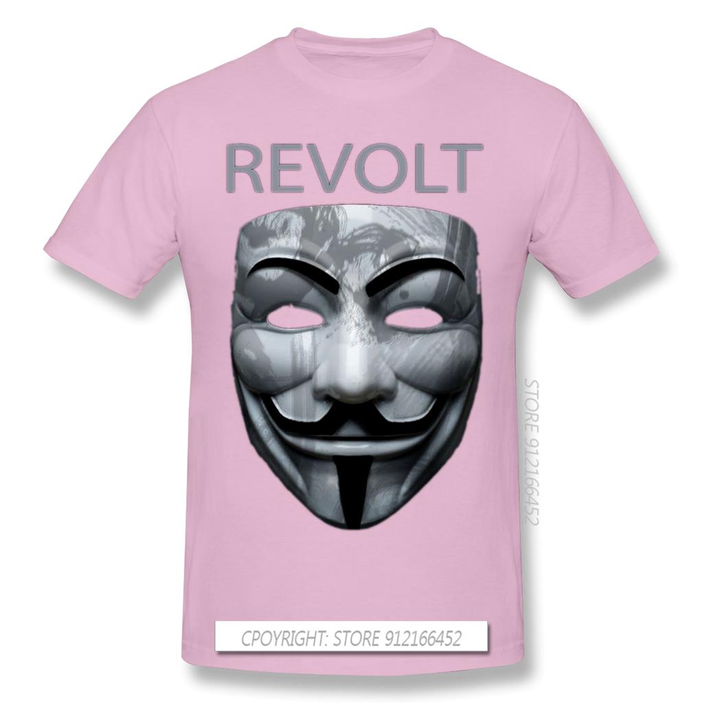 Revolt V Mask T-Shirt Anonyme Hackerorganisation Video Black Lives Matter Druck T-Shirt Sommer Groß T-Shirts