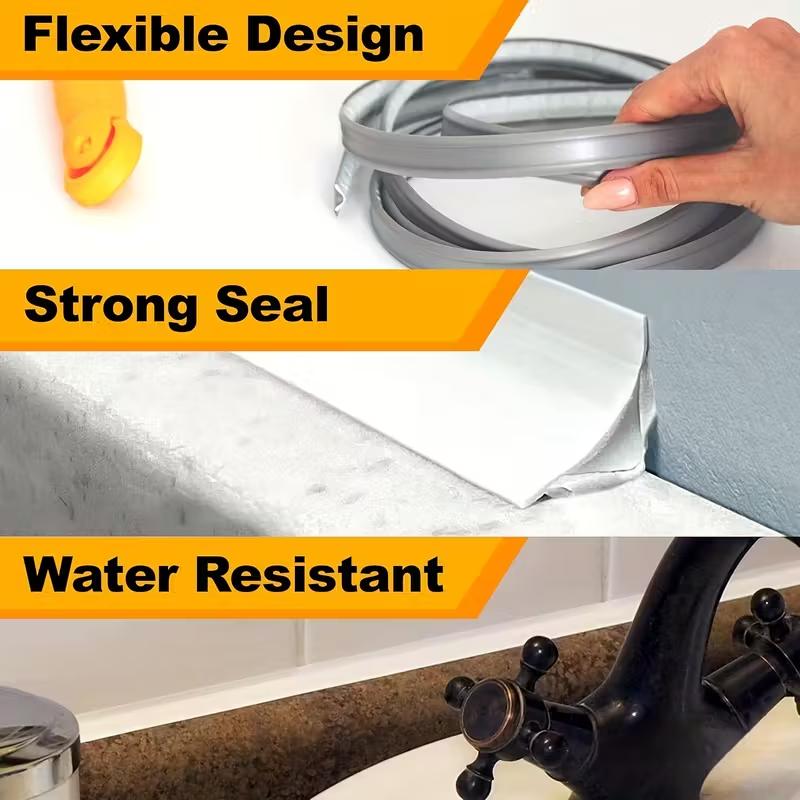 1PC 1m/3meters Flexible Trim Caulk Strip, Peel and Stick Trim for Molding, Wall Corner, Baseboard, Easy Installation