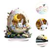 Easter Bunny Ornament Country Decoration Home Decor Ornament Party Supplies Rabbit Plaque 2D Rabbit Sign for Home Table Festive