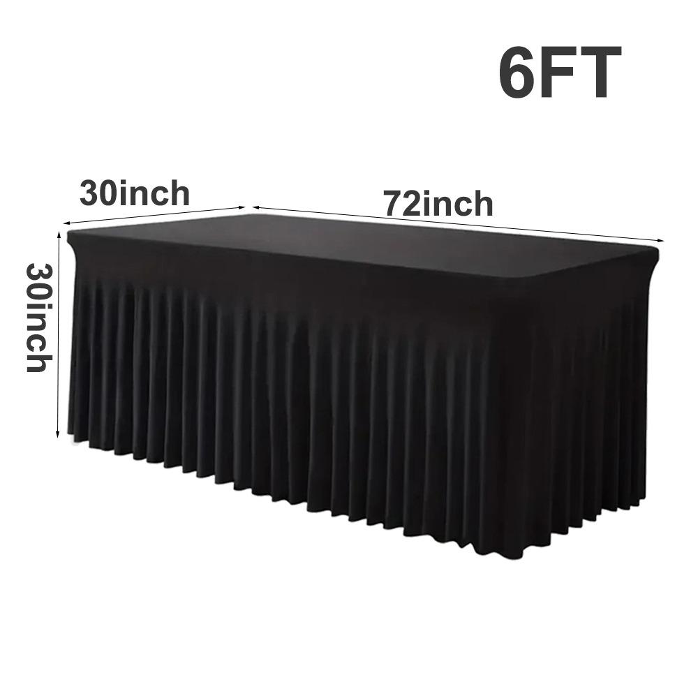 Spandex Table Skirt 4/6FT Table Cover New Stretch Tablecloth  for Rectangle Tables