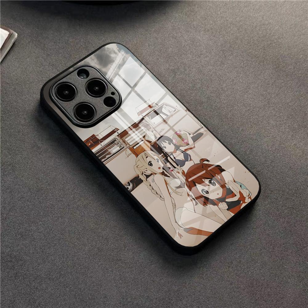 Cute Anime Girl K-ON Phone Case For 17 Pro Max IPhone 16 Pro 14 12 11 13 Mini X XR XS 15 Plus SE Glass Cover