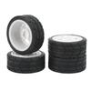 4PCS 1 10 RC Wheel Tires with Hub Fin Plastics Rubber RC Flat Wheel for Car Upgrade Parts White