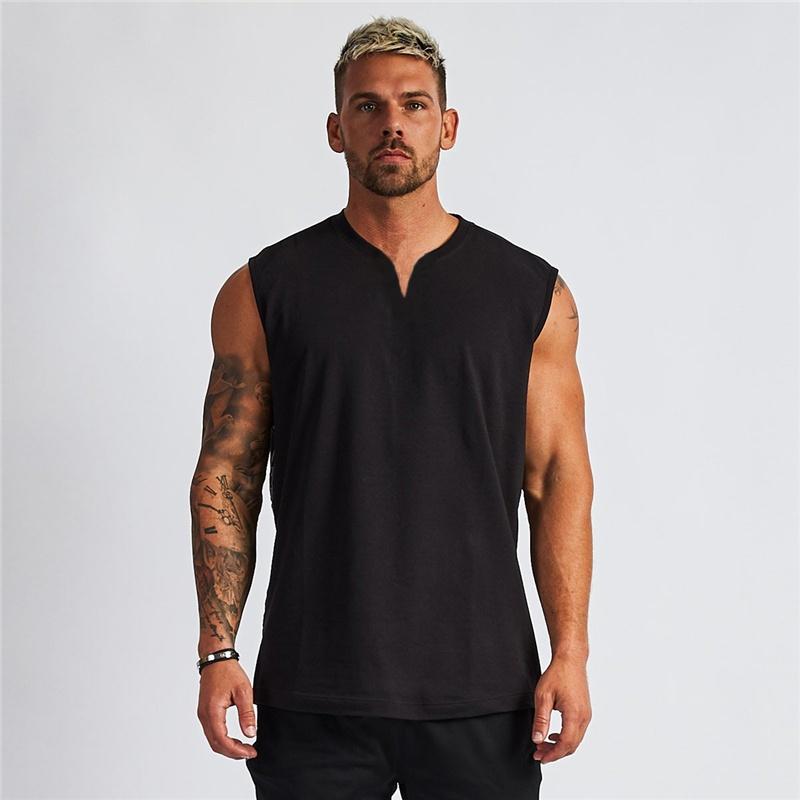 Gilet Uomo In Cotone – Canotta Senza Maniche, Tinta Unita, Slim Fit, Per Palestra E Tempo Libero, Bianco