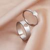 Lucktune Stainless Steel Simple Heart Matching Couple Rings for Women Men Moon Butterfly Smooth Rings Lover Jewelry Wedding Gift