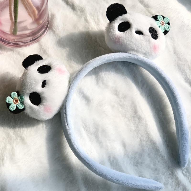 Adorable 2026 Panda Hair Accessory: Cute Round Headband & Funny Clip for Girly Wash Face Routine
