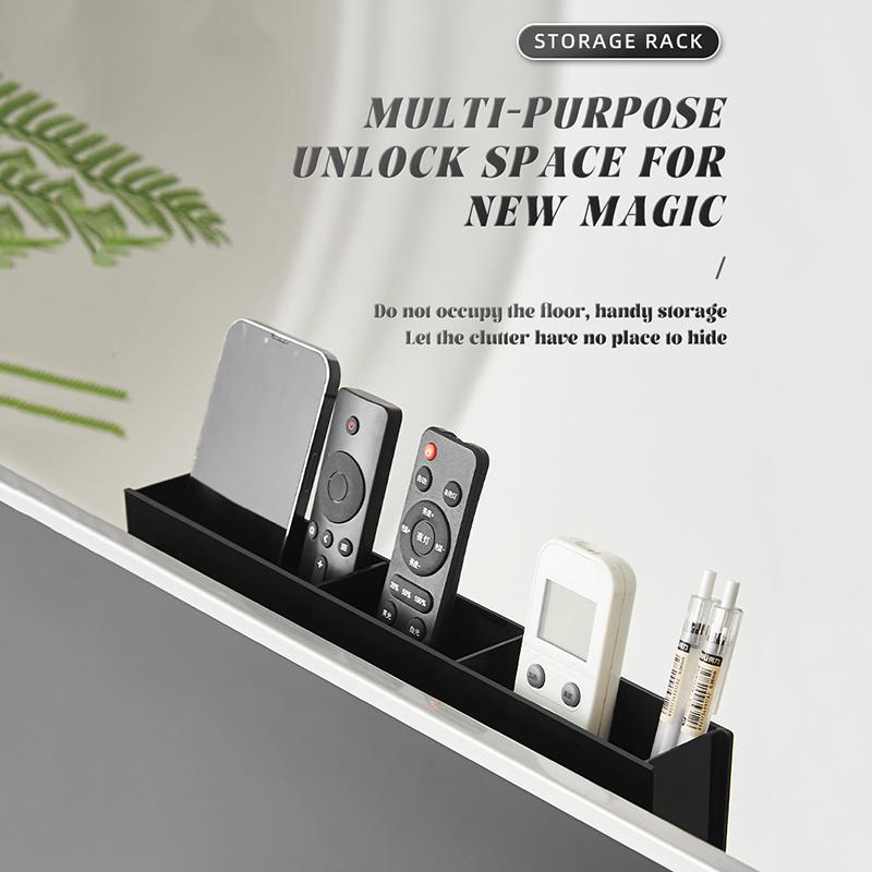 Wall Mounted Remote Control Organizer Box Space Saving TV Countertop Sorting Rack for Living Room Bedroom Hotel Room Use